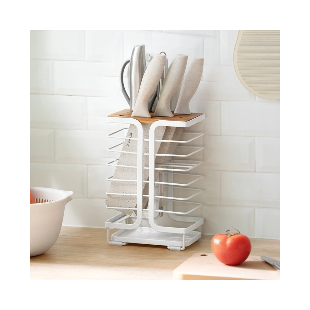 Holder Magnetic Wood Block Bamboo Stand Kitchen Without Knives Double Side Knife Storage