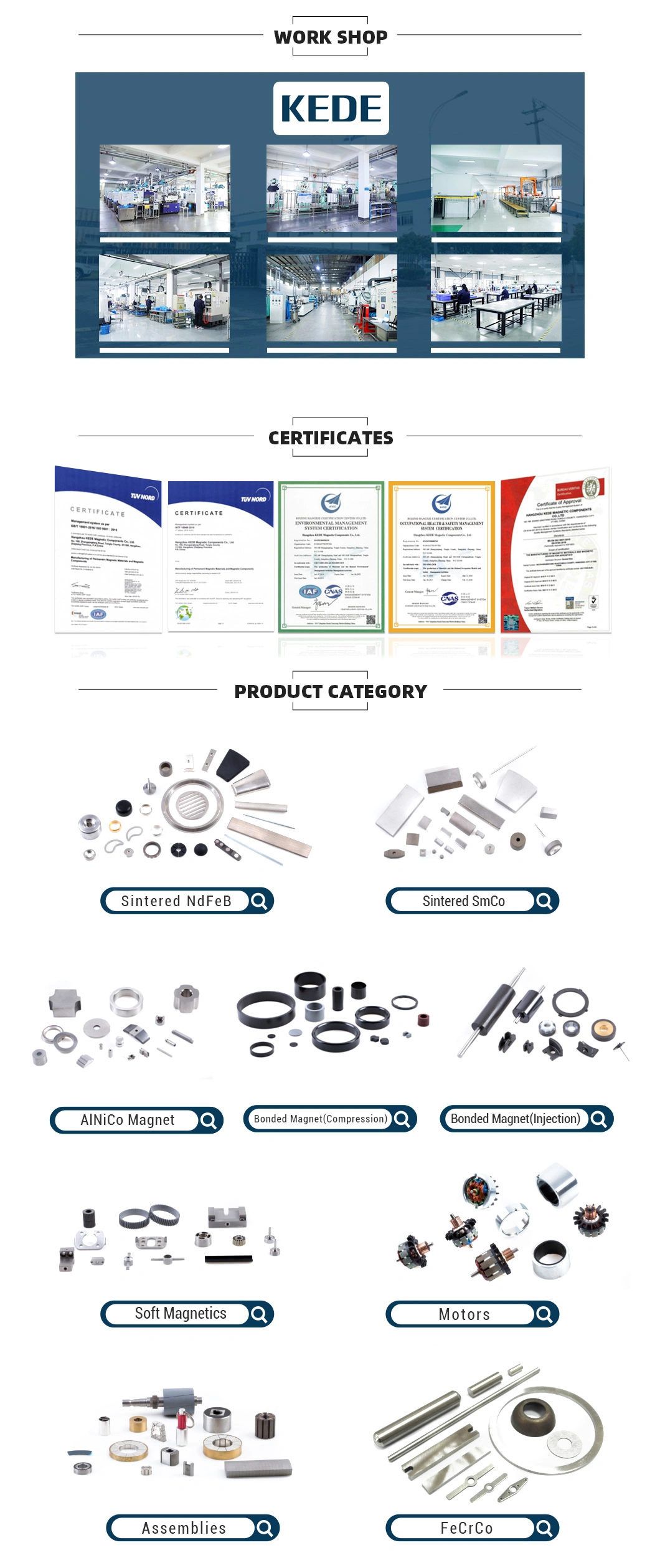 China Customizable Material Permanent Rotor Magnetic Assembly Strong Magnet OEM